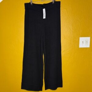 The Drop Cynthia NWT Wide Leg Sweater Pant Pull On Black Relaxed Fit Cotton XL